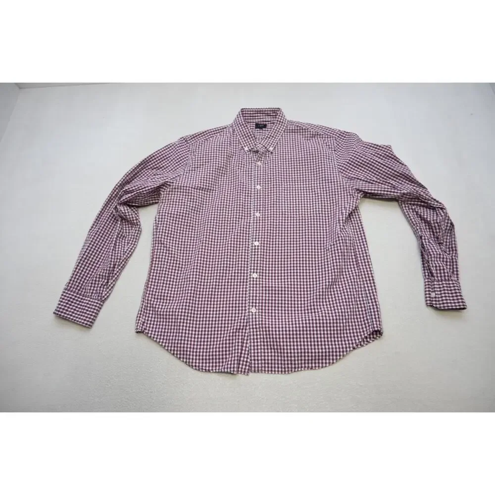J Crew Dress Shirt Classic Fit Casual Plaid Button‎ Up Long Sleeve Mens XL
